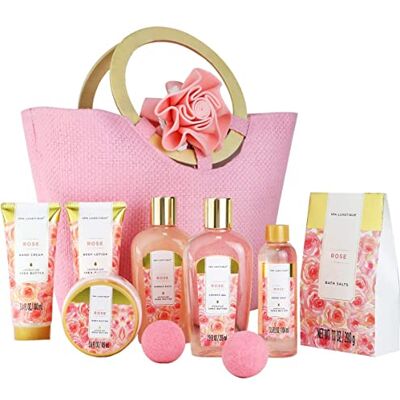 SPA LUXETIQUE Coffret Soin Femme 10pcs Parfum de Rose Coffret Beauté Bain pour Femmes avec Lotion Corporelle, Bain Moussant, Cadeau Saint Valentin, Idee Cadeaux Anniversaire Femme Maman - Publicité SPA LUXETIQUE Coffret Soin Femme 10pcs Parfum de Rose Coffret Beauté Bain pour Femmes avec Lotion Corporelle, Bain Moussant, Cadeau Saint Valentin, Idee Cadeaux Anniversaire Femme Maman - Publicité