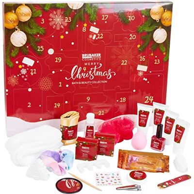 BRUBAKER Cosmetics Calendrier de l'Avent/Noël Rouge Contient 24 Produits de Bain & Beauté Coffret XXL de Bien-être Idée cadeau Femme & Fille - Publicité BRUBAKER Cosmetics Calendrier de l'Avent/Noël Rouge Contient 24 Produits de Bain & Beauté Coffret XXL de Bien-être Idée cadeau Femme & Fille - Publicité