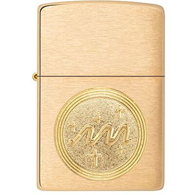 Zippo Briquet Tempête Emblème Verseau, Zodiaque Finition Laiton Brossé Rechargeable Réutilisable Design Coupe-Vent Coffret Cadeau Fabriqué aux États-Unis Exclusivité Amazon - Publicité Zippo Briquet Tempête Emblème Verseau, Zodiaque Finition Laiton Brossé Rechargeable Réutilisable Design Coupe-Vent Coffret Cadeau Fabriqué aux États-Unis Exclusivité Amazon - Publicité