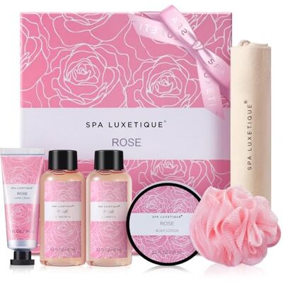 SPA LUXETIQUE Coffret Soin Femme,Coffret Cadeau Femme de Bain et Spa à Rose,Coffret Cadeau de Voyage avec Creme Main,Bain Moussant,Cadeau Fête des Mères, Cadeau Noel Femmes, Saint Valentin - Publicité SPA LUXETIQUE Coffret Soin Femme,Coffret Cadeau Femme de Bain et Spa à Rose,Coffret Cadeau de Voyage avec Creme Main,Bain Moussant,Cadeau Fête des Mères, Cadeau Noel Femmes, Saint Valentin - Publicité