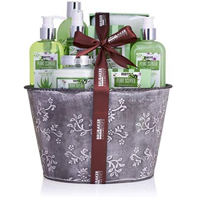 BRUBAKER Cosmetics Coffret de bain & douche Aloe vera 9 Pièces Bac à plantes vintage Idée cadeau - Publicité BRUBAKER Cosmetics Coffret de bain & douche Aloe vera 9 Pièces Bac à plantes vintage Idée cadeau - Publicité