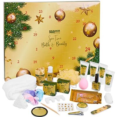 BRUBAKER Cosmetics Calendrier de l'Avent/Noël Doré Contient 24 Produits de Bain & Beauté Coffret XXL de Bien-être Idée cadeau Femme & Fille - Publicité BRUBAKER Cosmetics Calendrier de l'Avent/Noël Doré Contient 24 Produits de Bain & Beauté Coffret XXL de Bien-être Idée cadeau Femme & Fille - Publicité