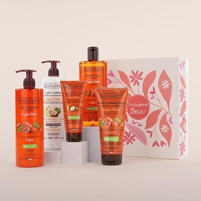 Evoluderm – Coffret Cadeau Corps & Cheveux Argan – 5 produits – Origine Naturelle Végan – Made in France Idée Cadeau Idéal cadeau Noël, Anniversaire, Fête des Mères (Eternelle) - Publicité Evoluderm – Coffret Cadeau Corps & Cheveux Argan – 5 produits – Origine Naturelle Végan – Made in France Idée Cadeau Idéal cadeau Noël, Anniversaire, Fête des Mères (Eternelle) - Publicité