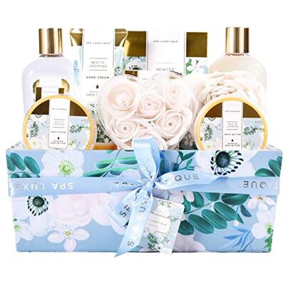 SPA LUXETIQUE Coffret Cadeau Femme-12PC Jasmin Coffret de Bain et de Soins, Coffret Beauté Soin Bain Femme, Bain Moussant, Cadeaux Anniversaire Femme, Cadeau Fête des Mères, Cadeau Saint Valentin - Publicité SPA LUXETIQUE Coffret Cadeau Femme-12PC Jasmin Coffret de Bain et de Soins, Coffret Beauté Soin Bain Femme, Bain Moussant, Cadeaux Anniversaire Femme, Cadeau Fête des Mères, Cadeau Saint Valentin - Publicité