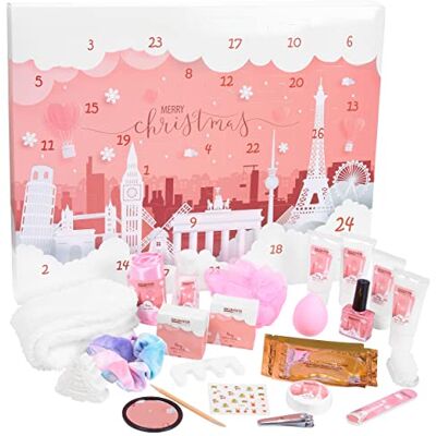 BRUBAKER Cosmetics Calendrier de l'Avent/Noël Rose/Moderne Contient 24 Produits de Bain & Beauté Coffret XXL de Bien-être Idée cadeau Femme & Fille - Publicité BRUBAKER Cosmetics Calendrier de l'Avent/Noël Rose/Moderne Contient 24 Produits de Bain & Beauté Coffret XXL de Bien-être Idée cadeau Femme & Fille - Publicité