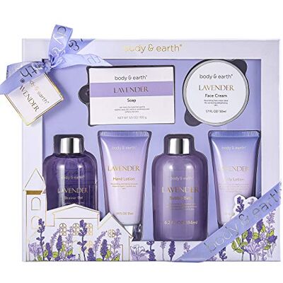 BODY & EARTH Coffret Cadeau Femme au Parfum de Lavande, Coffret Soins 6 Pièces - Publicité BODY & EARTH Coffret Cadeau Femme au Parfum de Lavande, Coffret Soins 6 Pièces - Publicité