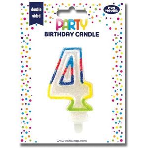 Eurowrap 6828-4C Une Bougie Anniversaire Chiffre 4 Décoration Pour Gateaux, Topper Pour Gateaux, Anniversaires Enfants Et Adultes - Publicité Eurowrap 6828-4C Une Bougie Anniversaire Chiffre 4 Décoration Pour Gateaux, Topper Pour Gateaux, Anniversaires Enfants Et Adultes - Publicité