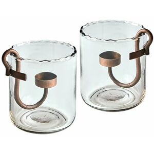 Loberon Lot de 2 photophores Lynn, Transparent/Noir Vieilli - Publicité Loberon Lot de 2 photophores Lynn, Transparent/Noir Vieilli - Publicité