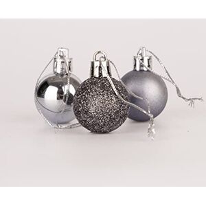 SHATCHI - 24Pcs 30mm - Gris Foncé - Noël - Boules - Publicité SHATCHI - 24Pcs 30mm - Gris Foncé - Noël - Boules - Publicité