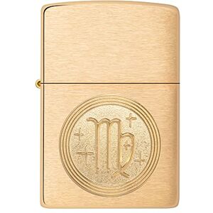 Zippo Virgo Emblem Briquet en Laiton - Coupe-vent - Rechargeable - USA - Publicité Zippo Virgo Emblem Briquet en Laiton - Coupe-vent - Rechargeable - USA - Publicité