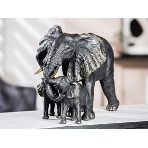 GILDE Famille d'Éléphants - Figurine Décorative en Résine Noire - 39,5cm - Publicité GILDE Famille d'Éléphants - Figurine Décorative en Résine Noire - 39,5cm - Publicité
