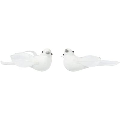 Kaemingk Lot de 2 figurines d'oiseaux en plastique avec plumes et clip 11 cm Incassables Décoration pour sapin de Noël Oiseaux décoratifs blancs - Publicité Kaemingk Lot de 2 figurines d'oiseaux en plastique avec plumes et clip 11 cm Incassables Décoration pour sapin de Noël Oiseaux décoratifs blancs - Publicité