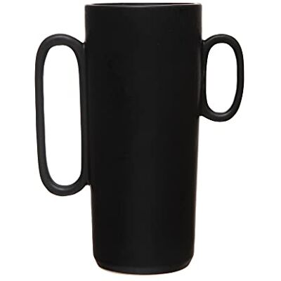 Bloomingville Vase décoratif avec poignées asymétriques Noir - Publicité Bloomingville Vase décoratif avec poignées asymétriques Noir - Publicité