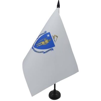 AZ FLAG Drapeau de Table Massachusetts 21x14 cm Socle Plastique - Publicité AZ FLAG Drapeau de Table Massachusetts 21x14 cm Socle Plastique - Publicité