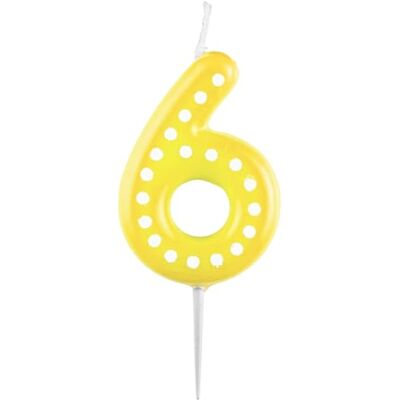 amscan 9900916 Bougie numérotée 6 pour fête d'anniversaire, hauteur 6,5 cm, décoration de gâteau, couleurs assorties - Publicité amscan 9900916 Bougie numérotée 6 pour fête d'anniversaire, hauteur 6,5 cm, décoration de gâteau, couleurs assorties - Publicité