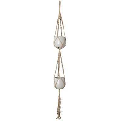 Artevasi MACRAMÉ, Suspension Plantes Macramé, Décoration Jardin, Intérieur, Extérieur, 2 vases à Suspendre, Doble NŒUD CARRÉ Naturel 120 CM - Publicité Artevasi MACRAMÉ, Suspension Plantes Macramé, Décoration Jardin, Intérieur, Extérieur, 2 vases à Suspendre, Doble NŒUD CARRÉ Naturel 120 CM - Publicité