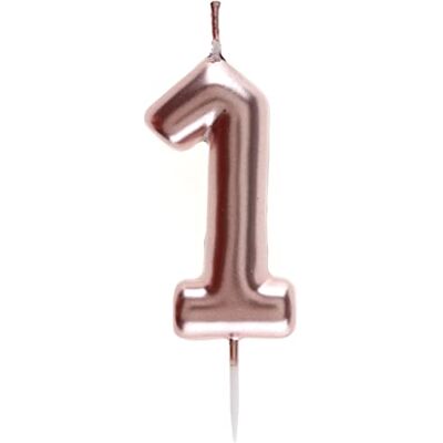 Santex Bougie ROSE GOLD, chiffre 1 - Publicité Santex Bougie ROSE GOLD, chiffre 1 - Publicité
