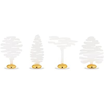 Alessi Barkplace Tree BM18S4 W Set de Quatre Marque-Places Composé d'un Arbre en Acier Coloré avec Résine Epoxy et Décoration Magnétique en Porcelaine, Blanc - Publicité Alessi Barkplace Tree BM18S4 W Set de Quatre Marque-Places Composé d'un Arbre en Acier Coloré avec Résine Epoxy et Décoration Magnétique en Porcelaine, Blanc - Publicité
