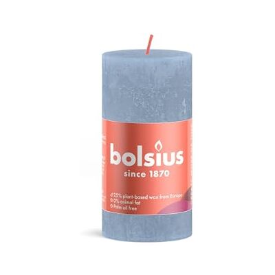Bolsius Bougie Rustique100/50mm Bleu Ciel - Publicité Bolsius Bougie Rustique100/50mm Bleu Ciel - Publicité