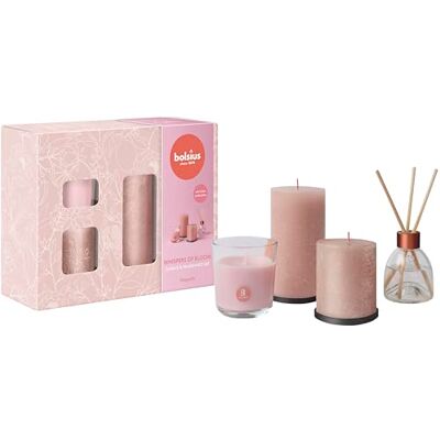 Bolsius Lot de 4 bougies pilier rustiques avec diffuseur de roseaux et bougie parfumée Whispers of Bloom Magnolia Bougies décoratives d'intérieur Longue durée de combustion Avec cire - Publicité Bolsius Lot de 4 bougies pilier rustiques avec diffuseur de roseaux et bougie parfumée Whispers of Bloom Magnolia Bougies décoratives d'intérieur Longue durée de combustion Avec cire - Publicité