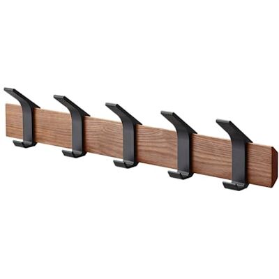 YAMAZAKI 4115 RIN Wall Coat Rack, brown, Wood/Aluminum, 50 x 6.5 x 10 cm - Publicité YAMAZAKI 4115 RIN Wall Coat Rack, brown, Wood/Aluminum, 50 x 6.5 x 10 cm - Publicité