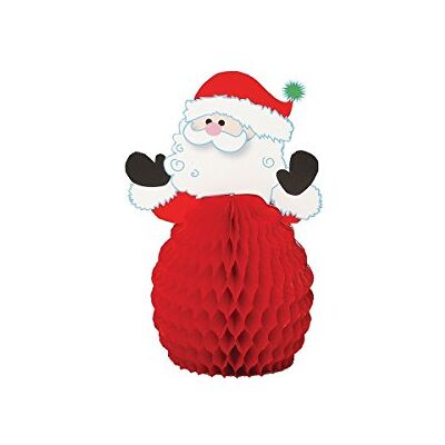 Unique Lot de 4 pères Noël en papier alvéolé - Publicité Unique Lot de 4 pères Noël en papier alvéolé - Publicité