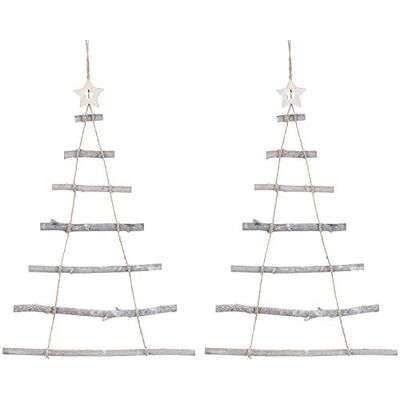 Infactory - Wooden Christmas Tree Ladders - Échelle décorative - Publicité Infactory - Wooden Christmas Tree Ladders - Échelle décorative - Publicité