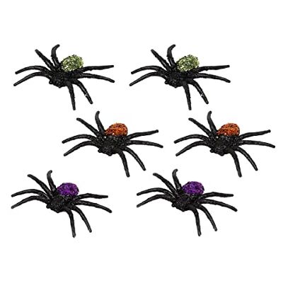 Atosa 6 Araignées pailletées en plastique 7,5 x 5,5 x 1,3 cm Noir Taille Unique - Publicité Atosa 6 Araignées pailletées en plastique 7,5 x 5,5 x 1,3 cm Noir Taille Unique - Publicité