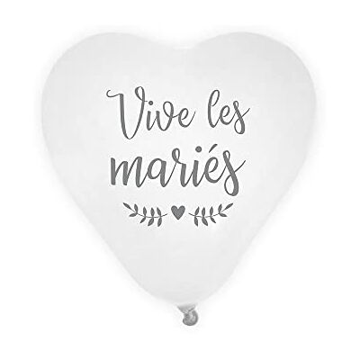 STC Lot de 8 Ballons Coeur Vive les Mariés - Publicité STC Lot de 8 Ballons Coeur Vive les Mariés - Publicité