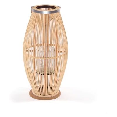 CREEDWOOD Zya Lanterne en bambou avec anse et insert en verre Bougeoir en bois Lanterne décorative pour balcon ou appartement couvert Dimensions : 50 cm - Publicité CREEDWOOD Zya Lanterne en bambou avec anse et insert en verre Bougeoir en bois Lanterne décorative pour balcon ou appartement couvert Dimensions : 50 cm - Publicité