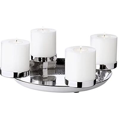 EDZARD Couronne de l'Avent Kaya (Ø 36 cm), Acier Inoxydable Poli Miroir, Argent, pour Bougies piliers Ø 8 cm - Publicité EDZARD Couronne de l'Avent Kaya (Ø 36 cm), Acier Inoxydable Poli Miroir, Argent, pour Bougies piliers Ø 8 cm - Publicité