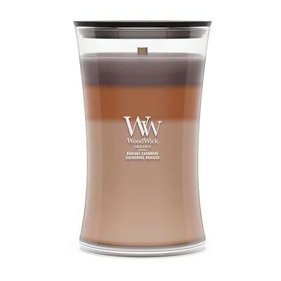 WoodWick Bougie parfumée Grande bougie sablier Cachemire rayonnant Cadeaux parfaits pour femmes - Publicité WoodWick Bougie parfumée Grande bougie sablier Cachemire rayonnant Cadeaux parfaits pour femmes - Publicité