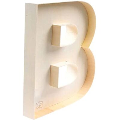 NC Lettre B en bois brut fait à la main Contreplaqué Lettre de décoration en bois 22 cm x 2,5 cm - Publicité NC Lettre B en bois brut fait à la main Contreplaqué Lettre de décoration en bois 22 cm x 2,5 cm - Publicité