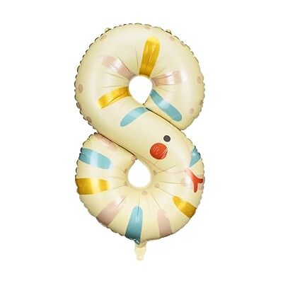 PartyDeco Ballon aluminium serpent chiffre 8 Multicolore - Publicité PartyDeco Ballon aluminium serpent chiffre 8 Multicolore - Publicité