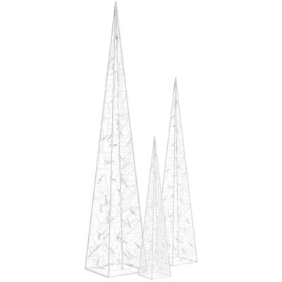 vidaXL Jeu de Cônes Lumineux à LED Décoration de Noël Vacances de Noël Jardin Patio Extérieur Salon Chambre Acrylique Blanc Froid 60/90/120 cm - Publicité vidaXL Jeu de Cônes Lumineux à LED Décoration de Noël Vacances de Noël Jardin Patio Extérieur Salon Chambre Acrylique Blanc Froid 60/90/120 cm - Publicité