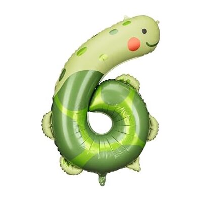PartyDeco Ballon aluminium tortue chiffre 6 75 x 96 cm Vert - Publicité PartyDeco Ballon aluminium tortue chiffre 6 75 x 96 cm Vert - Publicité