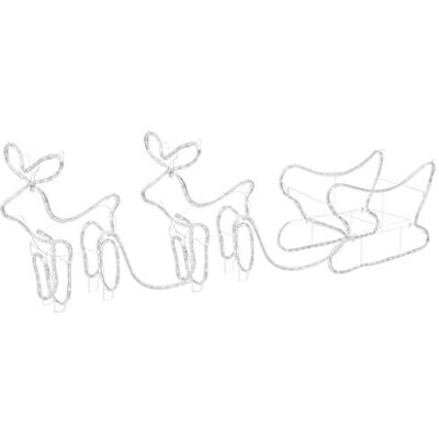 vidaXL Décoration de Noël d'Extérieur Renne et Traîneau 576 LED Renne Illuminé Lumineux Décoratif Ornement de Vacances Jardin Patio Arrière-Cour - Publicité vidaXL Décoration de Noël d'Extérieur Renne et Traîneau 576 LED Renne Illuminé Lumineux Décoratif Ornement de Vacances Jardin Patio Arrière-Cour - Publicité