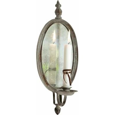 Loberon Eugene Bougeoir Miroir de Style Ancien Forme de médaillon Classique, Marron Vieilli - Publicité Loberon Eugene Bougeoir Miroir de Style Ancien Forme de médaillon Classique, Marron Vieilli - Publicité