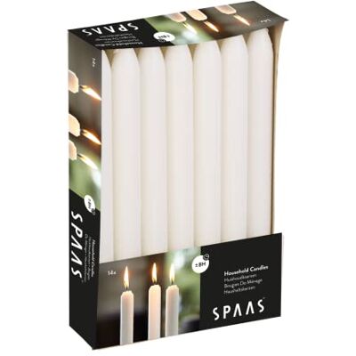Bougies de Dîner Blanches Spaas - 14 pcs, 8h - Bougie - Publicité Bougies de Dîner Blanches Spaas - 14 pcs, 8h - Bougie - Publicité
