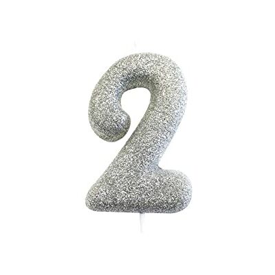Anniversary House -AHC40/2 AHC40/2 Bougie métallique à Paillettes en Forme de Chiffre 2 pour gâteau d'anniversaire 7 cm, Argenté, 7 Centimeters - Publicité Anniversary House -AHC40/2 AHC40/2 Bougie métallique à Paillettes en Forme de Chiffre 2 pour gâteau d'anniversaire 7 cm, Argenté, 7 Centimeters - Publicité