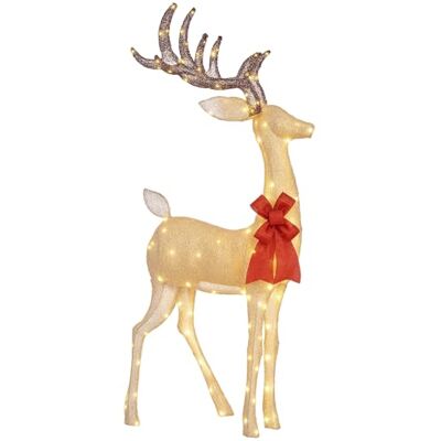Outsunny Renne de Noël Lumineux, décoration Renne Lumineux Noël en Acier, avec 137 LED Blanc Chaud, pour intérieur, extérieur, Jardin, pelouse - Publicité Outsunny Renne de Noël Lumineux, décoration Renne Lumineux Noël en Acier, avec 137 LED Blanc Chaud, pour intérieur, extérieur, Jardin, pelouse - Publicité