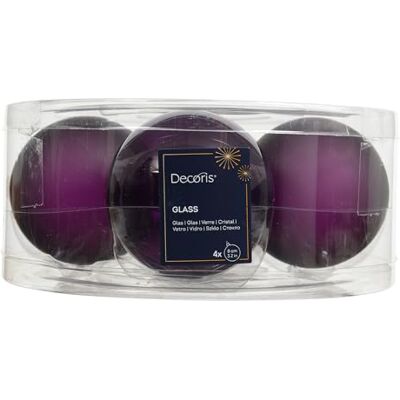 Kaemingk Lot de 4 boules de Noël en verre 8 cm Mat et brillant transparent Grandes boules de Noël Décoration de Noël et décoration de sapin de Noël Figue transparente - Publicité Kaemingk Lot de 4 boules de Noël en verre 8 cm Mat et brillant transparent Grandes boules de Noël Décoration de Noël et décoration de sapin de Noël Figue transparente - Publicité