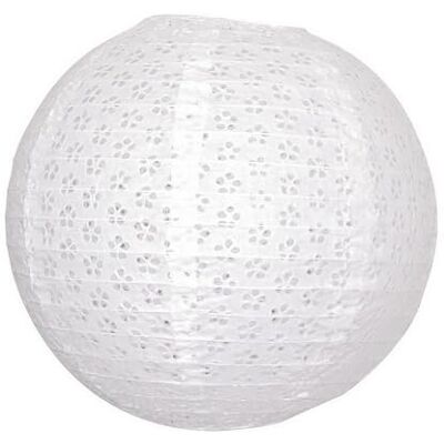 PARTY Grande Lanterne Japonaise Blanche Effet Dentelle, diam. 50 cm, Lampion Boule Papier, à Suspendre - Publicité PARTY Grande Lanterne Japonaise Blanche Effet Dentelle, diam. 50 cm, Lampion Boule Papier, à Suspendre - Publicité