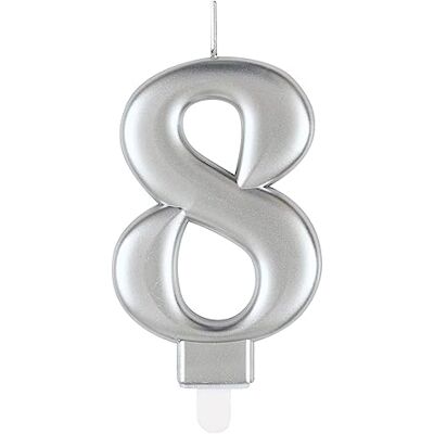 Unik - 19598 - Argent métallique - 8 cm - Birthday candle - Publicité Unik - 19598 - Argent métallique - 8 cm - Birthday candle - Publicité