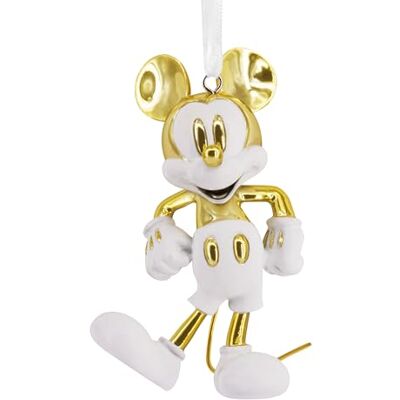 Hallmark Mickey Mouse Signature Ornement, Disney, Céramique, Décoration à Suspendre, Noël, Anniversaire, Blanc, Or - Publicité Hallmark Mickey Mouse Signature Ornement, Disney, Céramique, Décoration à Suspendre, Noël, Anniversaire, Blanc, Or - Publicité
