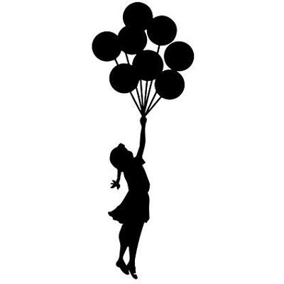 Gesar Autocollant Banksy Floating Ballon Girl Sticker Banky Street Art Fille de table avec ballons Dimensions : 40 x 15 cm - Publicité Gesar Autocollant Banksy Floating Ballon Girl Sticker Banky Street Art Fille de table avec ballons Dimensions : 40 x 15 cm - Publicité