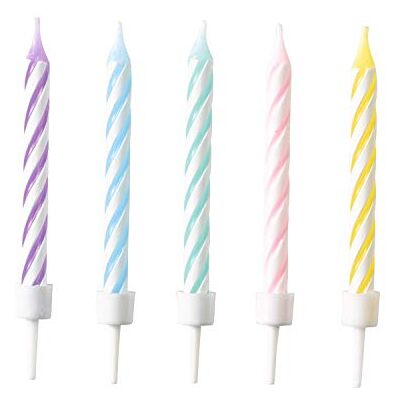 amscan 9904360-10 bougies spirales pastel arc-en-ciel hauteur 6,3 cm décoration, Lilas - Publicité amscan 9904360-10 bougies spirales pastel arc-en-ciel hauteur 6,3 cm décoration, Lilas - Publicité