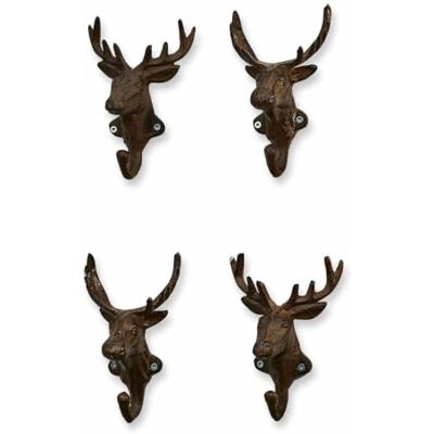 Loberon Deer Lot de 4 patères Aspect rouillé Élan et cerf en Fonte de Fer, Marron Vieilli - Publicité Loberon Deer Lot de 4 patères Aspect rouillé Élan et cerf en Fonte de Fer, Marron Vieilli - Publicité