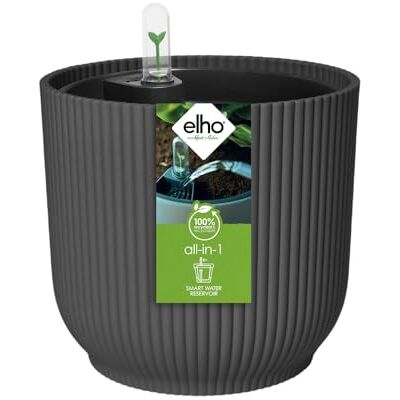 Elho All-in-1 Vibes Rond 18 + Swi 17 Plastique 100% Recyclé Pot De Fleurs pour Intérieur Ø 18 cm Noir/Anthracite - Publicité Elho All-in-1 Vibes Rond 18 + Swi 17 Plastique 100% Recyclé Pot De Fleurs pour Intérieur Ø 18 cm Noir/Anthracite - Publicité
