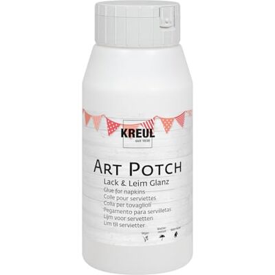 KREUL 49153 Art Potch Vernis colle transparent et brillant 750 ml Colle à base d’eau pour la décoration et le serviettage Convient pour le bois, la céramique, la pierre et le carton - Publicité KREUL 49153 Art Potch Vernis colle transparent et brillant 750 ml Colle à base d’eau pour la décoration et le serviettage Convient pour le bois, la céramique, la pierre et le carton - Publicité